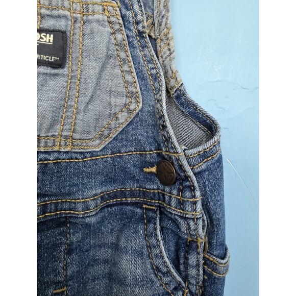 Oshkosh B’gosh baby 3m distressed denim overalls with light blue pocket vestbak - Picture 4 of 9